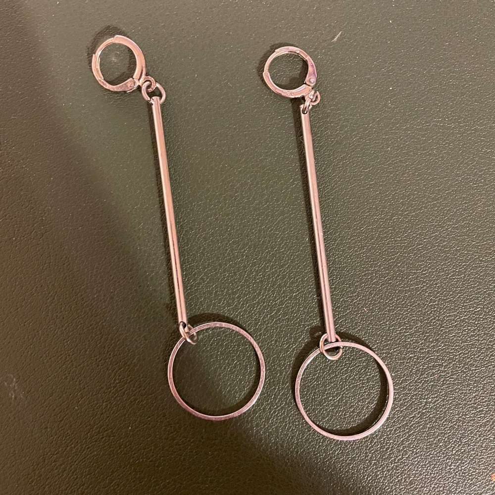 Circle geometric drop earrings